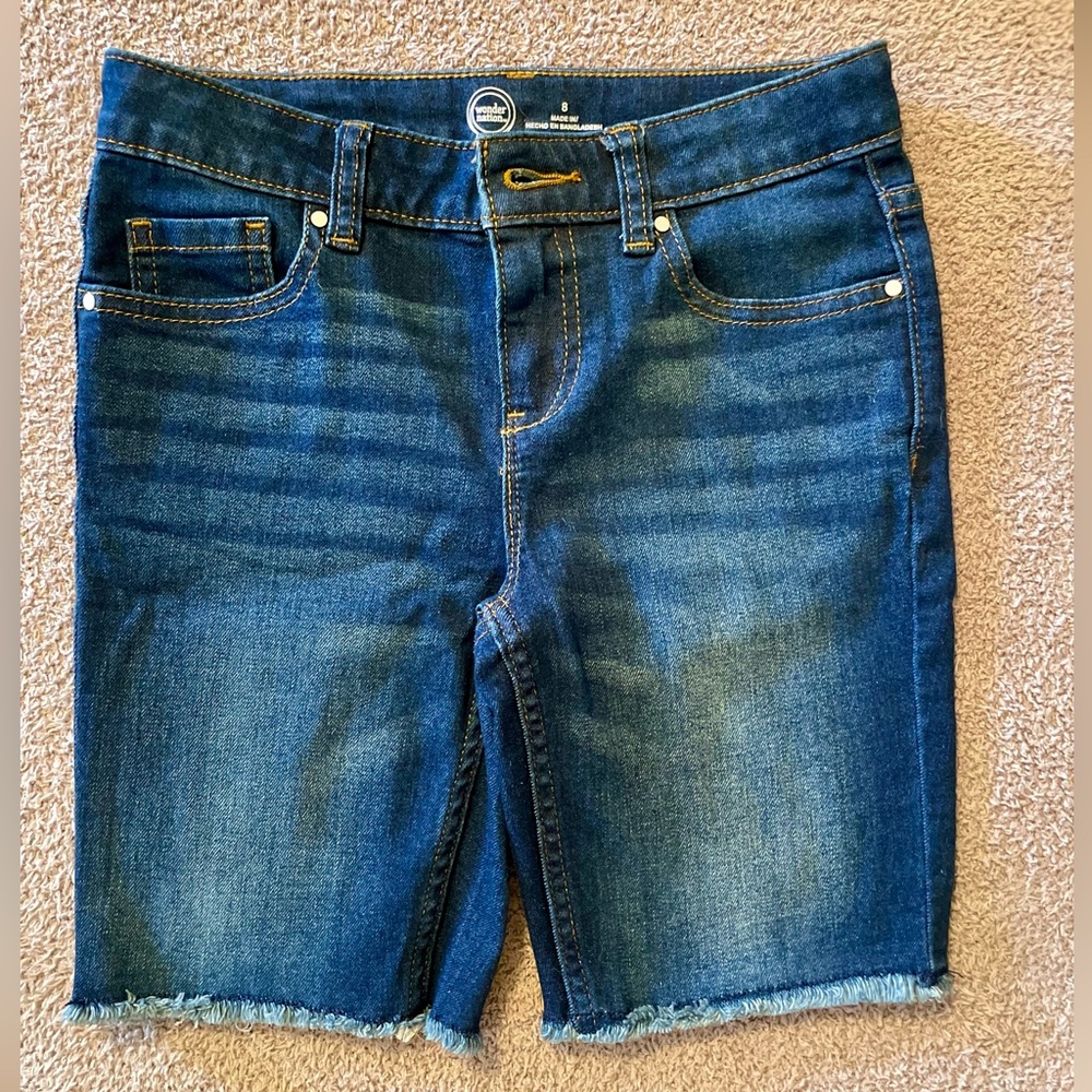 Wonder Nation Girls Dark Blue Bermuda Jean Shorts